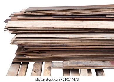 Stack Wood Plank Isolated On White