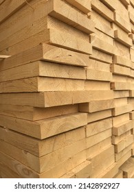 stack of wood. Timber construction material.  - Shutterstock ID 2142892927