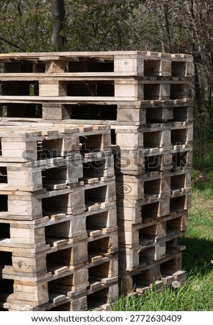 stack of wooden pallets in the industy vertical