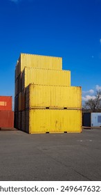 Stack of Yellow Containers in terminal