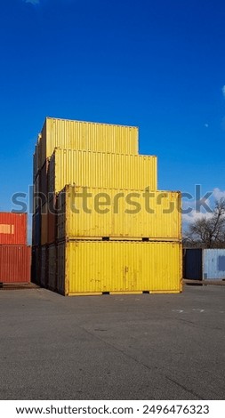 Stack of Yellow Containers in terminal