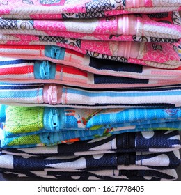 stack of zipper pouch in various patterns