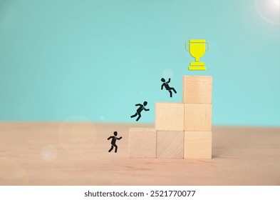The stacked blocks represent the challenges and obstacles one must overcome to achieve their goals.