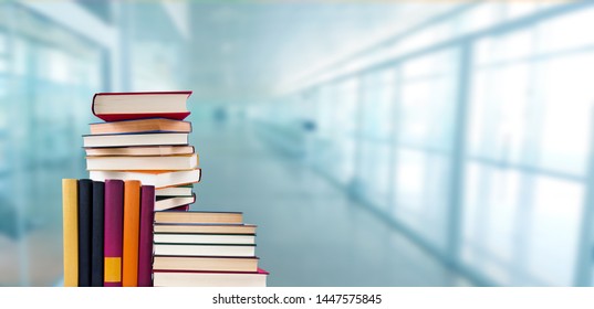 Stacked Books School Background Concept Back Stock Photo 1447575845 ...