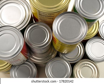 Stacked Cans Of Food