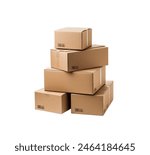 stacked cardboard boxes on a plain isolated, symbolizing logistics and packaging