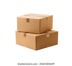 stacked cardboard boxes on a plain isolated, symbolizing logistics and packaging - Powered by Shutterstock