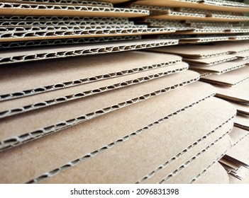 Stacked Cardboard Sheets. Thick With Perforated Edges. Cut Edge Texture