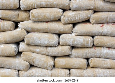 stacked cement sacks