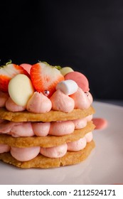 Stacked Cookies With Butter Cream, Cookie Tower, Layered Cake Out Of Cookies