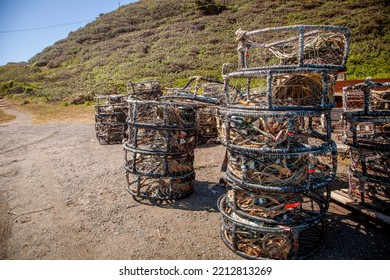 Stacked Crab Traps In Northern California