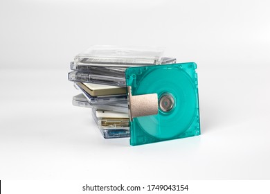 Stacked Mini Disc On White Background