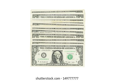 stacked one dollar banknotes 