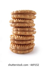 Stacked Peanutbutter Sandwich Cookies, Natural Light. (Path Included)