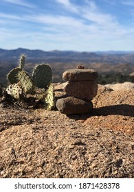 Stacked Rocks In The Arizona Desert.