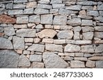 Stacked stone brick wall. Stone cladding wall made of striped stacked slabs of natural grey rocks. Panels for exterior. pattern of decorative slate stone wall surface. Stone cladding wallpaper. 