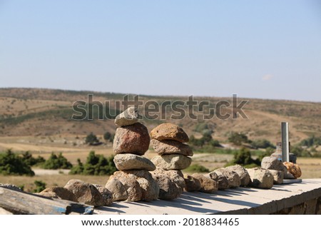 Stacked stones and ancient objects
