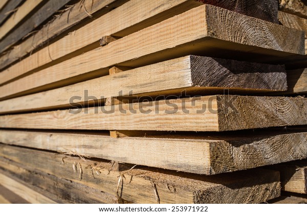 Stacked Wood Pine Timber Furniture Production Stock Photo Edit