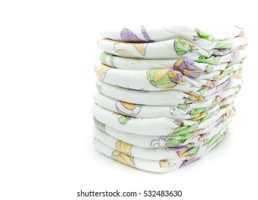 Stacking Diaper Isolated On White Background