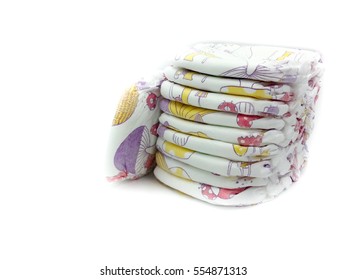 Stacking Diaper On White Background