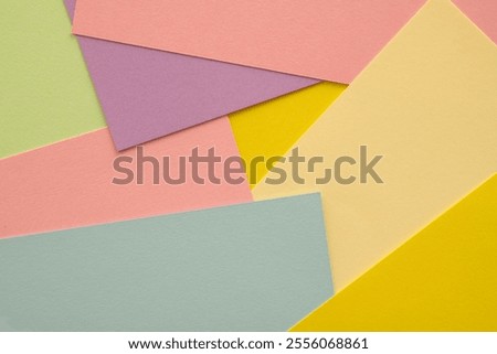 Stacking multiple colored papers together to present an artistic style