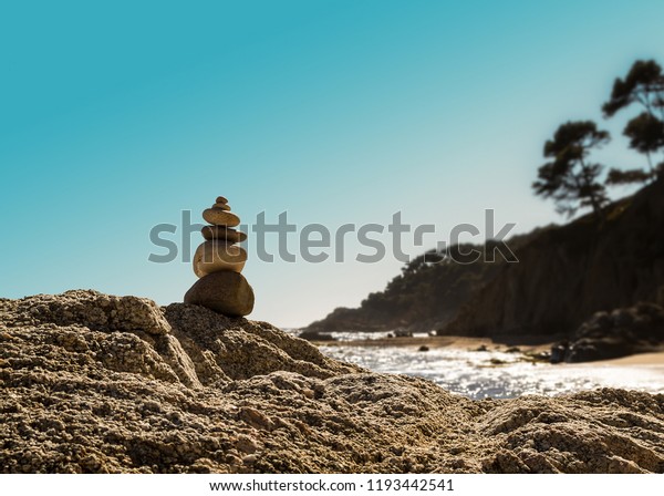Stacking Stones On Rocks Cove Zen Stock Photo Edit Now 1193442541