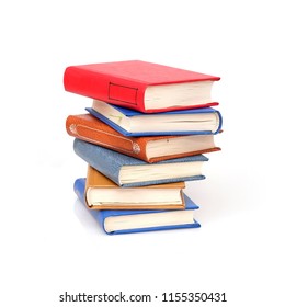 Stacks of books isolated on white background - Shutterstock ID 1155350431