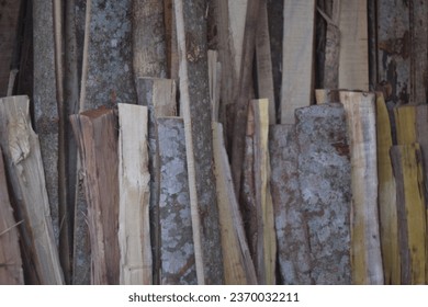 Stacks of Firewood. Preparation of firewood for the winter. Pile of Firewood.Firewood background - Shutterstock ID 2370032211