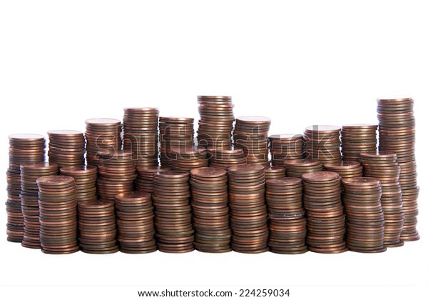 Stacks Old Dirty Pennies Bronze Copper Stock Photo (Edit Now) 224259034