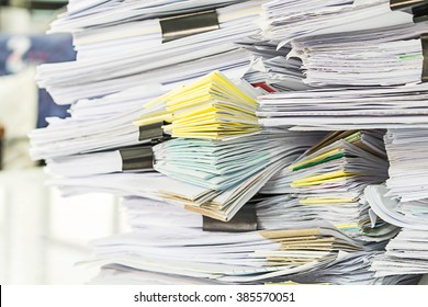 Stacks of papers.