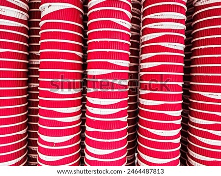 Stacks of red, throwaway cups