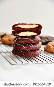 Stacks Of Yummy Red Velvet Cookie