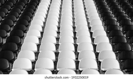 Stadium Chairs Standing In Pattern
