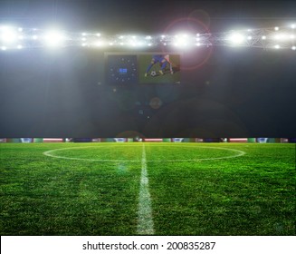 Stadium Football Game Lights Shinning On Stock Photo 200835287 ...