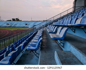 stadium seating in evening