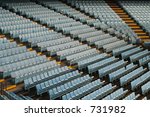 stadium seating inside the Dean E. Smith Center, the home court of the North Carolina Tar Heel men