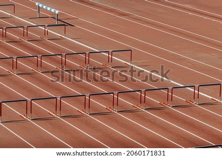 stadium track with 110-meter hurdles
