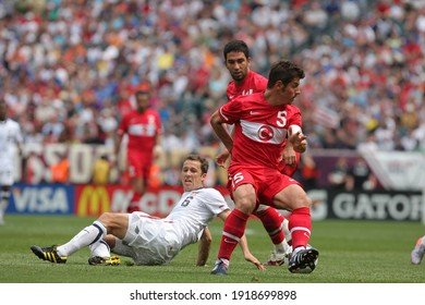 Stadler American Financial Field In Philadelphia On May 29, 2010, The Football Match Played Between Turkey Won 2-1. (L) Emre Belezoglu (5), Steve Cherundolo (6), Arda Turan (14)