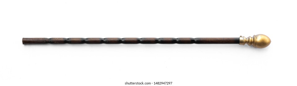 Staff, Magic Wand, Walking Stick Isolated On White Background