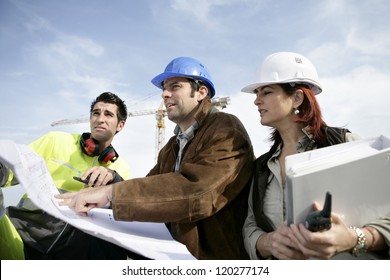 Staff on construction site - Shutterstock ID 120277174