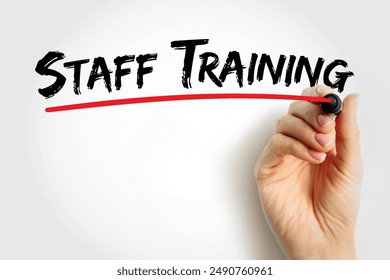 STAFF TRAINING is a programme implemented by a manager to provide specific staff members with the necessary skills and knowledge, text concept background