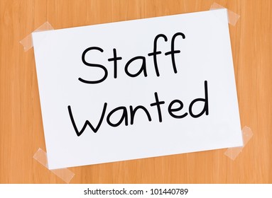 Staff Wanted Sign On Door