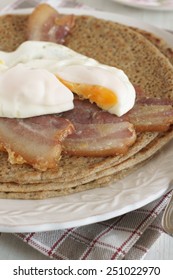 Staffordshire Oatcakes A Savoury Pancake With Bacon And Egg