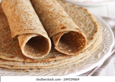 Staffordshire Oatcakes A Savoury Pancake Made With Oatmeal Flour And Yeast