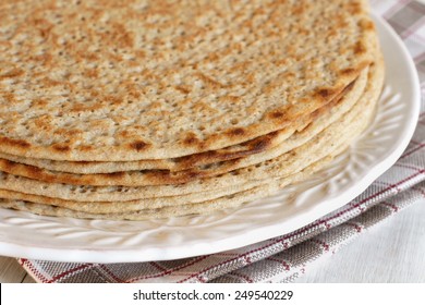 Staffordshire Oatcakes A Savoury Pancake Made With Oatmeal Flour And Yeast