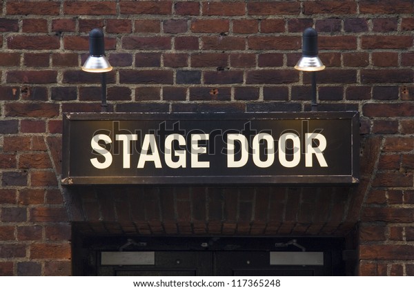 Stage door\
sign