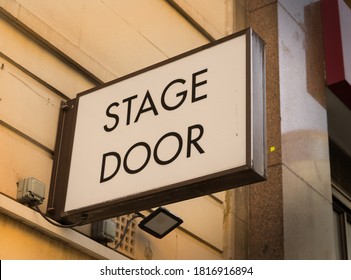 Stage Door Sign Of A Theatre In The West End. London - 17th September 2020