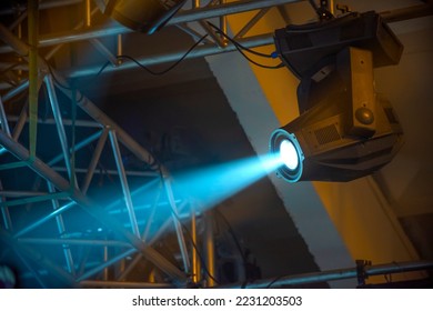 stage light. Lots of lighting fixtures for TV shows - Shutterstock ID 2231203503