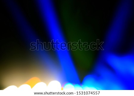Stage lighting effect in the dark, close-up pictures 