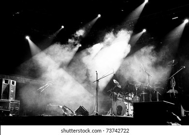 Stage in Lights - Black and White